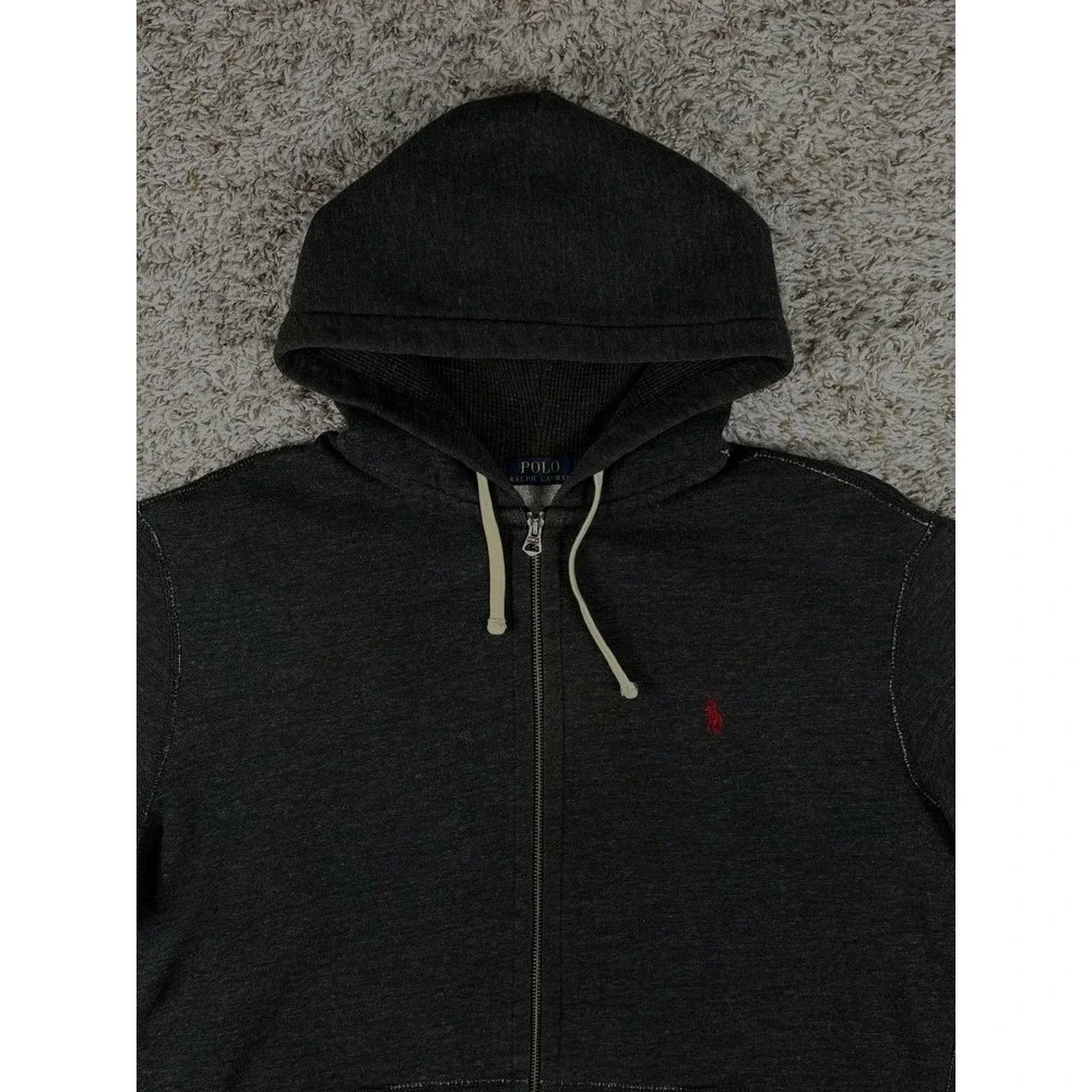 Polo Ralph Lauren Full Zip Hoodie XXL Charcoal Gray Cotton Blend Pony Logo